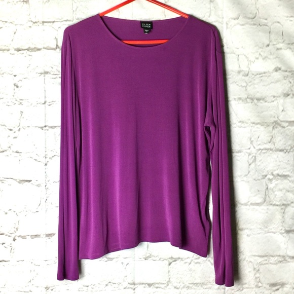 Eileen Fisher Tops - Eileen Fisher 100% Silk Crew Neck Top